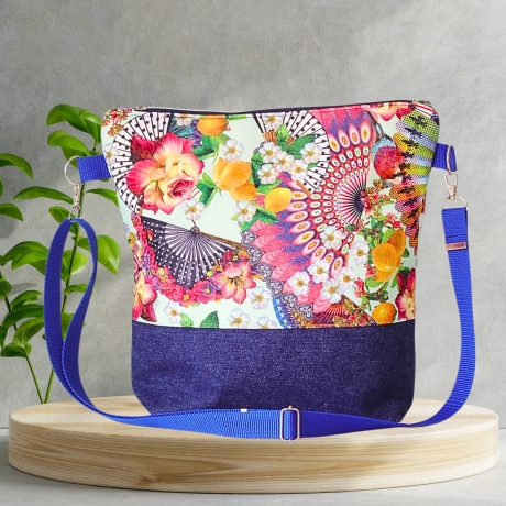 Umhängetasche Damen/Handtasche/Schultertasche/Jeanstasche/Bunt