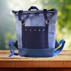 Rucksack/Rollrucksack/Roll Top/Damenrucksack/blau /Cityrucksack