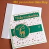 Weihnachtskarte frohe Weihnachten Festtag-Karte Grün & Gold 15 cm