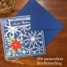 Weihnachtskarte frohe Weihnachten Festtags-Karte Blau-Silber 