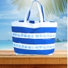 große Strandtasche -blau weiß gestreifte Badetasche Damen-maritim