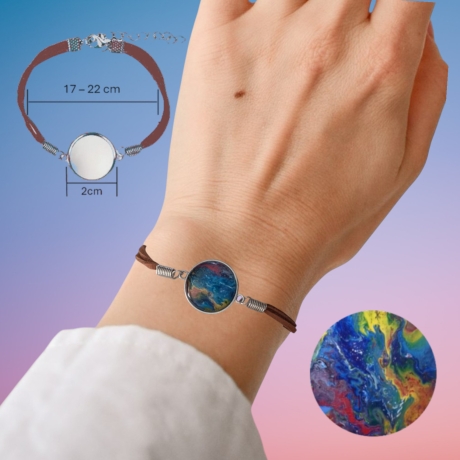 Elegantes Armband Braun Größenverstellbar mit Motivstein