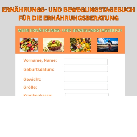 Ernährungs- u. Bewegungstagebuch + Essverhalten-Checkvorlage