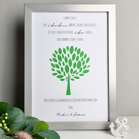 personalisiertes Geldgeschenk - Lebensbaum - zur Konfirmation