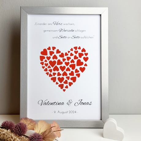 personalisiertes Geldgeschenk - Herzen - zur Hochzeit
