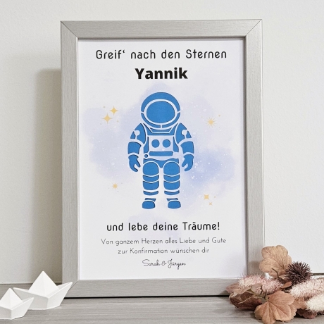 personalisiertes Geldgeschenk zur Jugendweihe - Motiv Astronaut