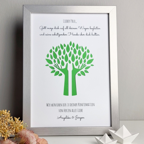 personalisiertes Geldgeschenk zur Kommunion - Motiv Hände