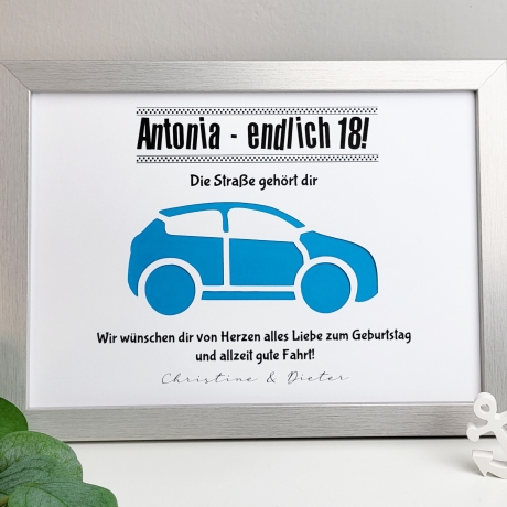 personalisiertes Geldgeschenk zum Geburtstag - Motiv Auto