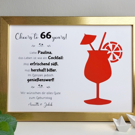 Personalisiertes Geldgeschenk zum Geburtstag - Motiv Cocktail