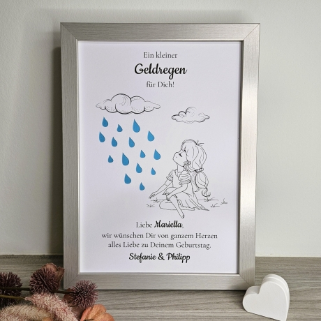 Personalisiertes Geldgeschenk zum Geburtstag - Motiv Geldregen