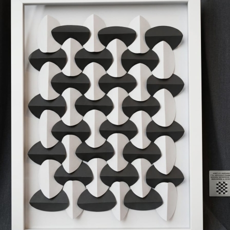 3D-Wandbild 30x40 cm | Papierkunst | Schwarz-Weiß | Handmade