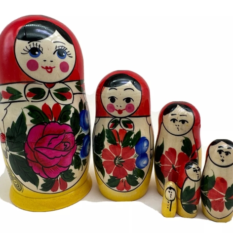6-er Matroschka Semenova klassisch, 19 cm, # DZ 619