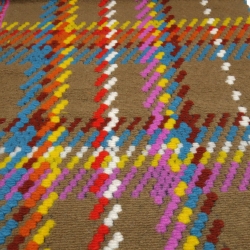 Stoff Strickstoff Kochwolle Glencheck Karo beige multicolor