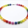 Kette Regenbogen Bunt Polaris Walzen White Opal (602)