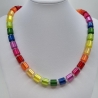 Kette Regenbogen Bunt Polaris Walzen White Opal (602)