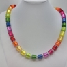 Kette Regenbogen Bunt Polaris Walzen Crystal AB (602)