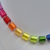Kette Regenbogen Bunt Polaris Walzen Crystal AB (602)