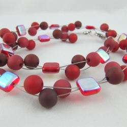 Kette / Collier Perlen Polaris Rot (608)