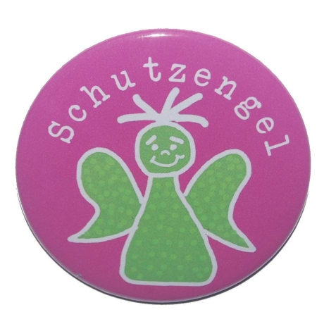 Button 50 mm mit Anstecknadel Motiv Schutzengel