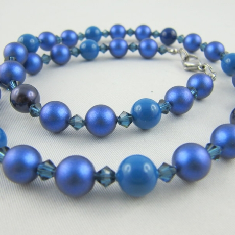 Kette Perlen Blau (610)