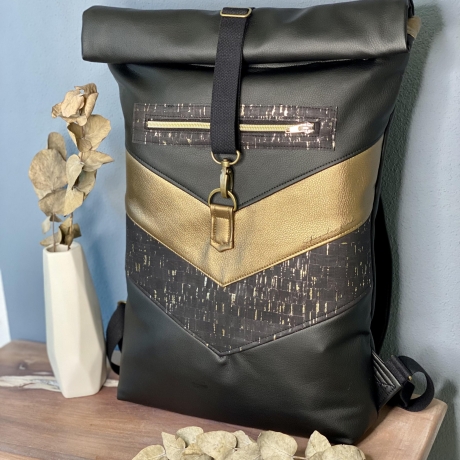 Rucksack VARO aus Kunstleder und Kork