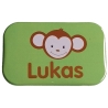 Namensschild Name personalisiert eckig Button Affe Zoo