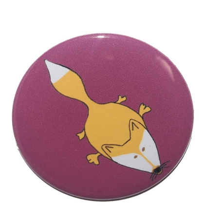 Button 50 mm mit Anstecknadel Motiv Tiere Fuchs Füchse