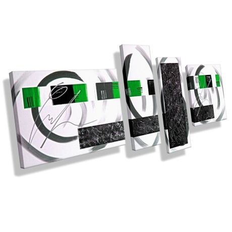 MK1 Art Bild Leinwand Abstrakt Kunst Malerei Acrylbild grün