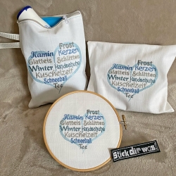 Winterherz 3x Stickdatei Wortwolke Herz Winter stickdirwas