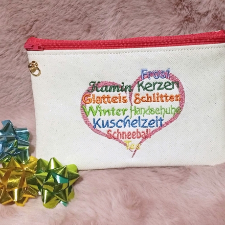 Winterherz 3x Stickdatei Wortwolke Herz Winter stickdirwas