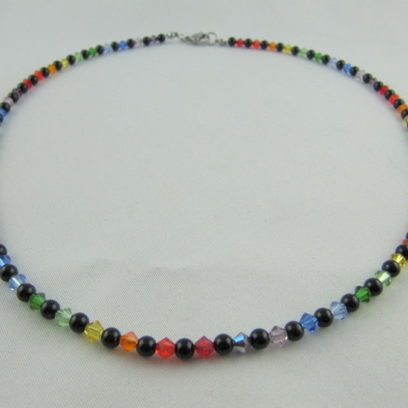 Kette Regenbogen Bunt / Schwarz Onyx (616)