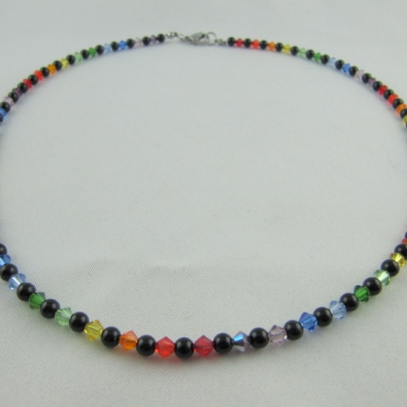 Kette Regenbogen Bunt / Schwarz Onyx (616)