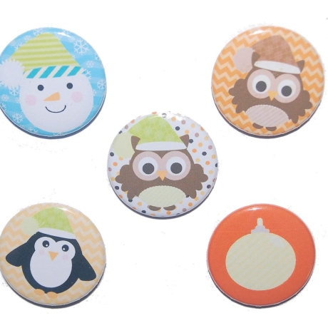 Magnetset Weihnachten Kühlschrankmagnet Größe 50mm rund 5 Stück