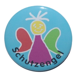 Button 50 mm mit Anstecknadel Motiv Schutzengel