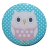 Button 50 mm mit Anstecknadel Motiv Eule