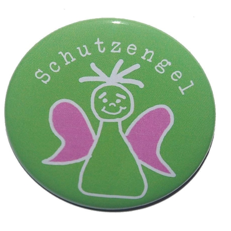 Button 50 mm mit Anstecknadel Motiv Schutzengel