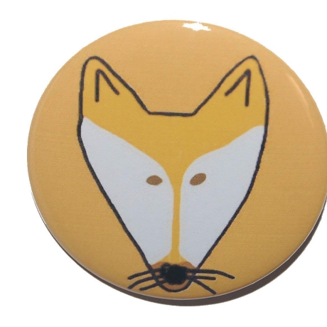 Button 50 mm mit Anstecknadel Motiv Tiere Fuchs Füchse