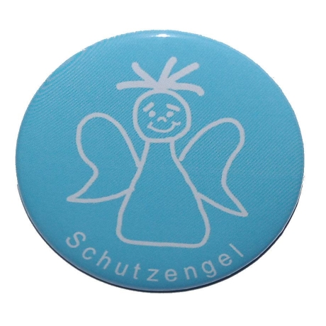 Button 50 mm mit Anstecknadel Motiv Schutzengel