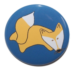 Button 50 mm mit Anstecknadel Motiv Tiere Fuchs Füchse