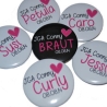 Buttons JGA Set groß 50mm 10 Stück personalisiert Herz