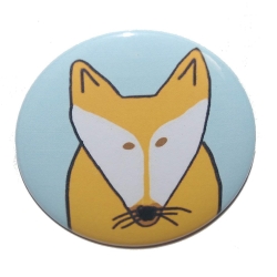 Button 50 mm mit Anstecknadel Motiv Tiere Fuchs Füchse