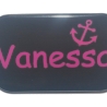 Namensschild Name personalisiert eckig Button Anker