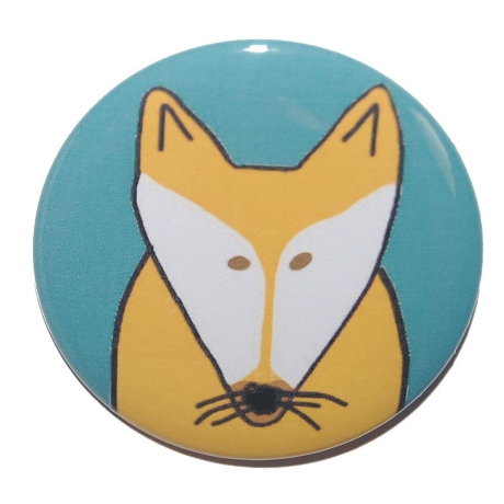 Button 50 mm mit Anstecknadel Motiv Tiere Fuchs Füchse