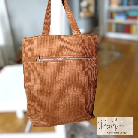 Einkaufstaschen/Cordbeutel/Cord Taschen/totebag/Stoffbeutel/braun