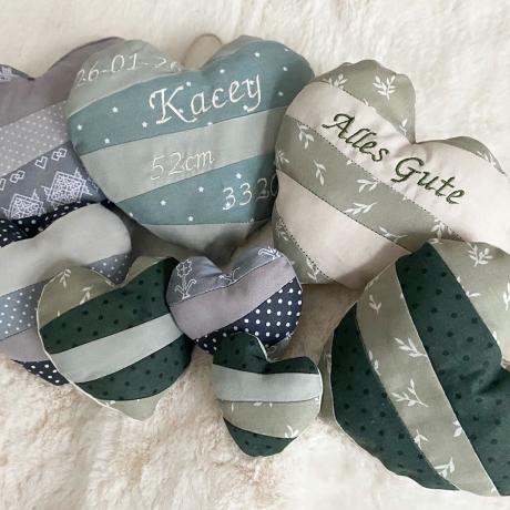 Herz Kissen ITH Stickdatei Patchwork 8 Größen stickdirwas