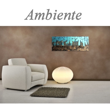 MK1 Art Bild Leinwand Abstrakt Kunst Malerei Acrylbild türkis 3D