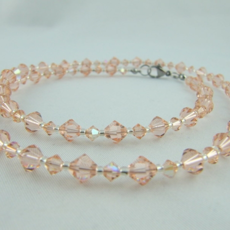 Set Peach / Orange  Kette Armband und Ohrringe (628)