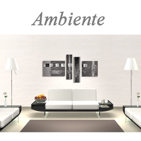 MK1 Art Bild Leinwand Abstrakt Kunst Malerei Acrylbild schwarz 3D