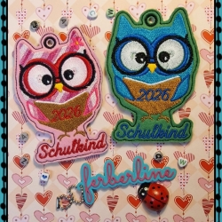Ferberline Stickdatei Set Schuleule 2026   7x10cm