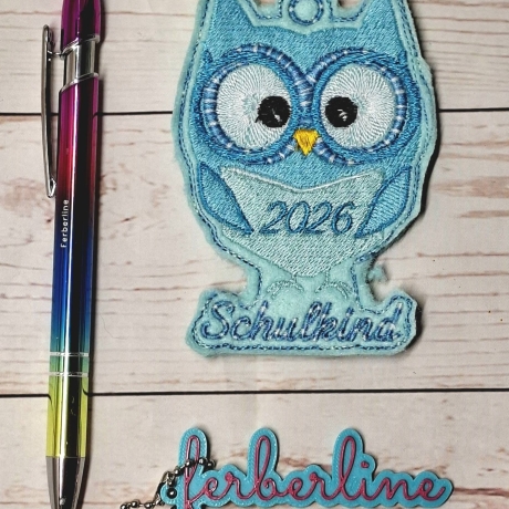 Ferberline Stickdatei Set Schuleule 2026   7x10cm